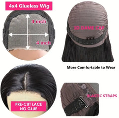 180 Density, Wave Body Lace Front Wigs 4X4 Closed Hair Wigs For Women Black Hair Before Plucking With Baby Hair  