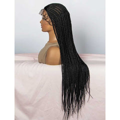 32-Inch Extra Long Braided Synthetic Wig, 13x9 Lace Front Elegance