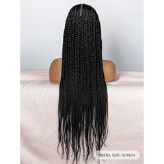 32-Inch Extra Long Braided Synthetic Wig, 13x9 Lace Front Elegance