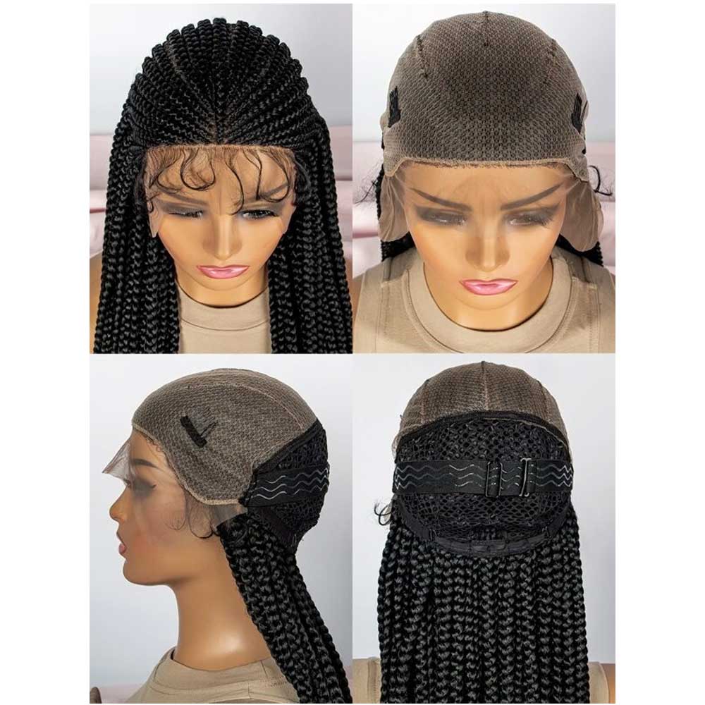 32-Inch Extra Long Braided Synthetic Wig, 13x9 Lace Front Elegance